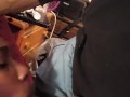 Dark chocolate ebony sucking a big camel dick