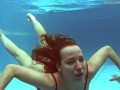 Watch Lina Mercury in red lingerie underwater