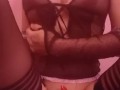 sexy asian teasing tits in sexy lingerie and stockings