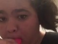 slut deepthroating dildo