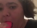 slut deepthroating dildo