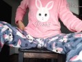 Schoolgirl In Pajamas Teases and Masturbates Pussy