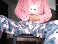 Schoolgirl In Pajamas Teases and Masturbates Pussy