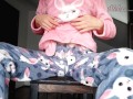 Schoolgirl In Pajamas Teases and Masturbates Pussy