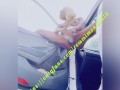 Squirting on the side of the road