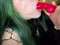 Goth girl bad dragon blowjob