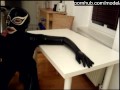 Rubber Couple Loves Fucking In Black Latex Catsuit + Mask + Gloves And Over Knees Boots