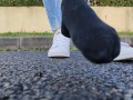 Candid girl shoeplay fetish