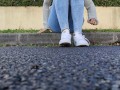 Candid girl shoeplay fetish
