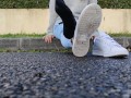 Candid girl shoeplay fetish
