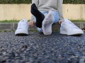 Candid girl shoeplay fetish