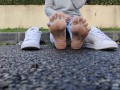 Candid girl shoeplay fetish