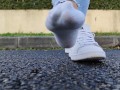 Candid girl shoeplay fetish