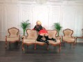 Hot backstage of photosession, I love shiny stockings! PVC Latex Stockings on curvy Body
