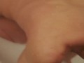 Fit milf filmed in shower. Voyeur. Masturbated on 