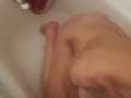 Fit milf filmed in shower. Voyeur. Masturbated on 