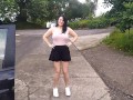 Getting high at the Lake showing off them tits 