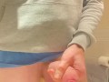 Pissing in to the sink from my big uncut straight guy cock
