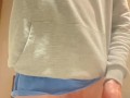 Pissing in to the sink from my big uncut straight guy cock