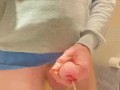 Pissing in to the sink from my big uncut straight guy cock