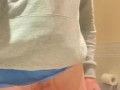 Pissing in to the sink from my big uncut straight guy cock