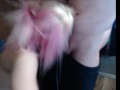 Sexy Petite Blonde gets slutty at house party & deep throats Big cock while fucking vibrator thenhim