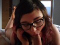 POV Barefeet Soles Pose Blowjob Nerdy Girl with Glasses