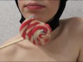 ASMR / GIRL LICKS BIG LOLLIPOP BITES CHEWS SHOWS TONGUE / MOUTH FETISH
