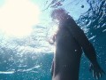 Naked mermaid let me swim with her and I filmed her