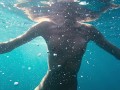 Naked mermaid let me swim with her and I filmed her