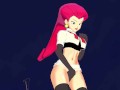 Jessie from Team Rocket fingers herself in the park - Pokemon Hentai.