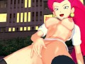 Jessie from Team Rocket fingers herself in the park - Pokemon Hentai.