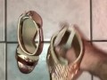 Girlfriend New Gold Heels Cummed
