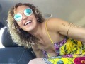 Ginger Banks Public Flashing and Masturbation on the Side of the Road in a Car! Risky!