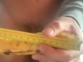 Comparing soft cock banana - camparison 18 cm banana - jelqing hanging 