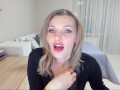 Giantess teasy talk to tiny man before eating