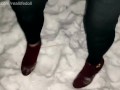 Cold pee in the snow on the way home from a party