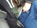 Sneaky Girl Pees From Car