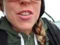 Sneaky Girl Pees From Car