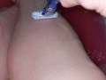 Quick leg shave before heading out to play