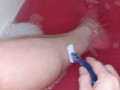 Quick leg shave before heading out to play