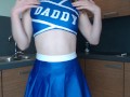Cheerleader cums for daddy
