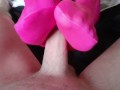 Laura XXX model 2021 footjob on pink nylon