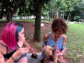 Fiz sexo com a gostosa que conheci no parque, nós fumamos maconha e Gozei na buceta dela!!