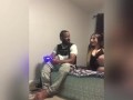 Step sister makes step brother stop playing video games to suck him dry and pound her pussy