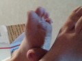 First recorded footjob, cumshot on feet