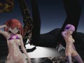 MMD R18+ Demon Misaka 4.0 And Kuroko Chocolate Cream Portal Island 1179