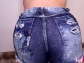 Cumshot on a Big Ass in Short Jeans