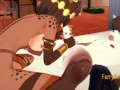 Furry Hentai - Cheetah make a blowjob to horse