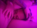 eating babe under the soft pink light